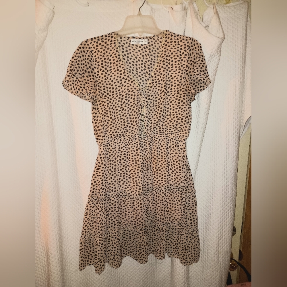 Grace & Co Cheetah Short Sleeve Dress Size 8